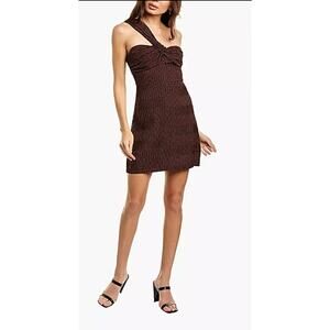 Alexis Luksa black and red heart print one shoulder mini ruched dress romantic